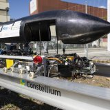 Un prototype du projet GRIPIT photographie lors d'une conference de presse de la HES-SO afin de presenter deux prototypes pour imaginer les transports de demain ce mardi, 29 avril 2025 a Sion.